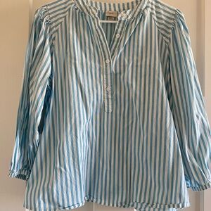 A New Day Light Blue and White Striped Shirt